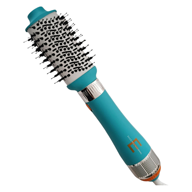 سشوار حرفهای 1500 وات انزو پروفیشینال مدل en-750، موتور DC، وزن 950 گرم، المنت سرامیک، دارای سری خشککن ملایم، دیسپانسر، سری برسدار تخت، سری برسدار گرد پهن، سری شانهدار با ویژگی فرکنندگی، صافکنندگی، حجمدهندگی، با قابلیت تنظیم دما