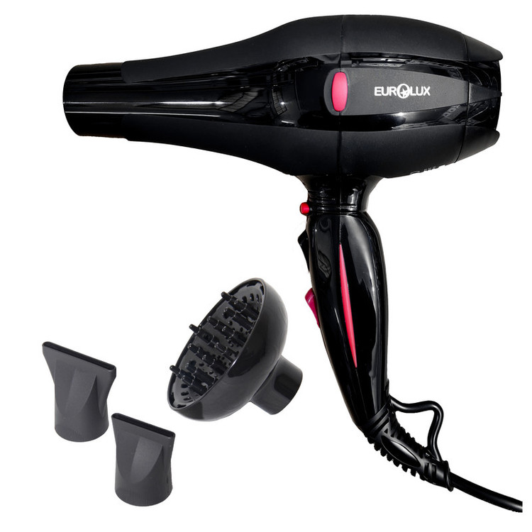 سشوار حرفهای 2200 وات یورولوکس مدل EU_HD7516ML، موتور AC، وزن 0.76 گرم، المنت سرامیک تورمالین