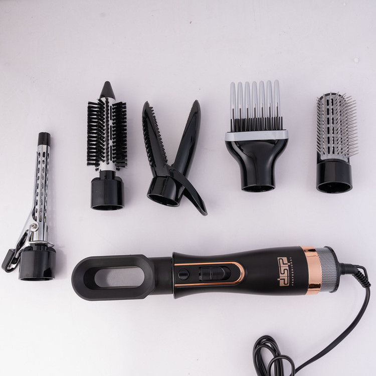 سشوار برسدار حالتدهنده 800 وات مدل 50172، موتور DC، وزن 300 گرم، دارای سری متمرکزکننده پهن، سری شانهدار، سری برسدار گرد باریک، سری برسدار گرد پهن، سری برسدار تخت، سری دندانهدار با ویژگی فرکنندگی، صافکنندگی، حجمدهندگی، با قابلیت باد سرد