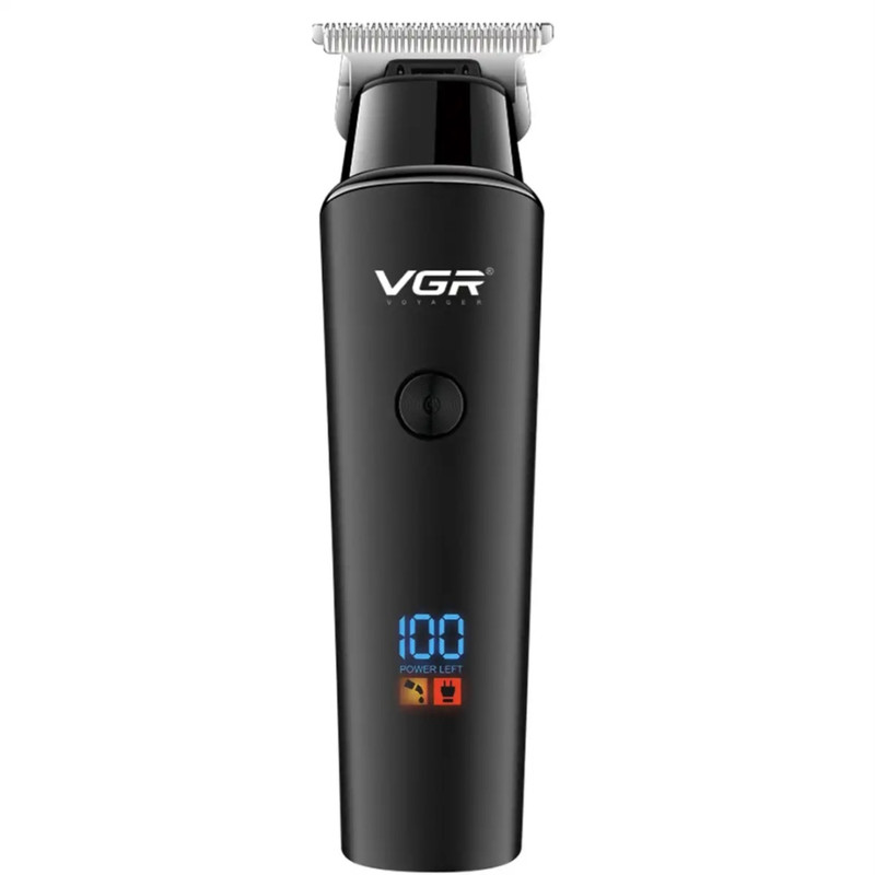 ماشین اصلاح صورت و سر وی جی آر V-937 با تیغه استیل ضد زنگ، باتری 2000 میلیآمپر قابل شارژ، قابلیت اصلاح صفر و خط زن، نمایشگر میزان شارژ و طراحی ارگونومیک