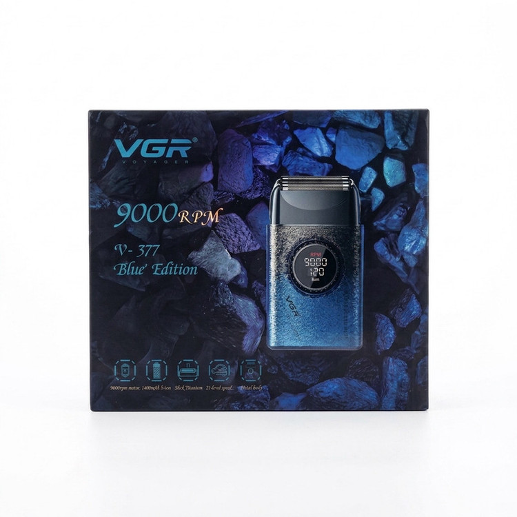 ماشین اصلاح موی صورت وی جی آر مدل V-377 Edition با موتور 9000 دور و نمایشگر LED