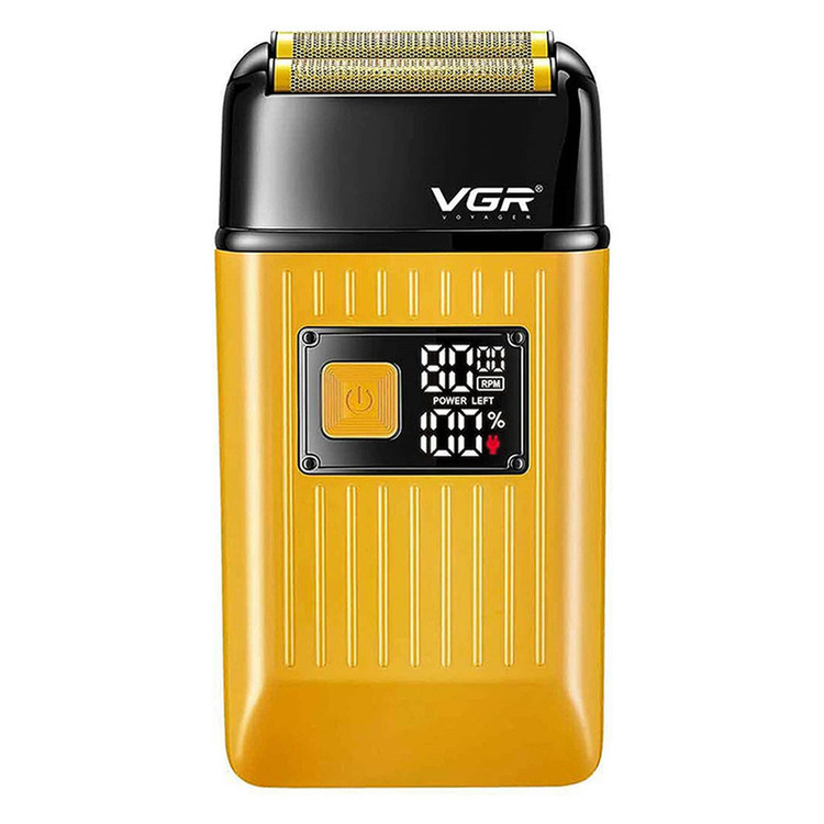 ماشین اصلاح موی سر و صورت وی جی ار مدل V-357 فویلی با تیغه تیتانیوم، ضد آب، باتری 600 میلیآمپر ساعت، موتور 6000 دور در دقیقه و شارژ USB