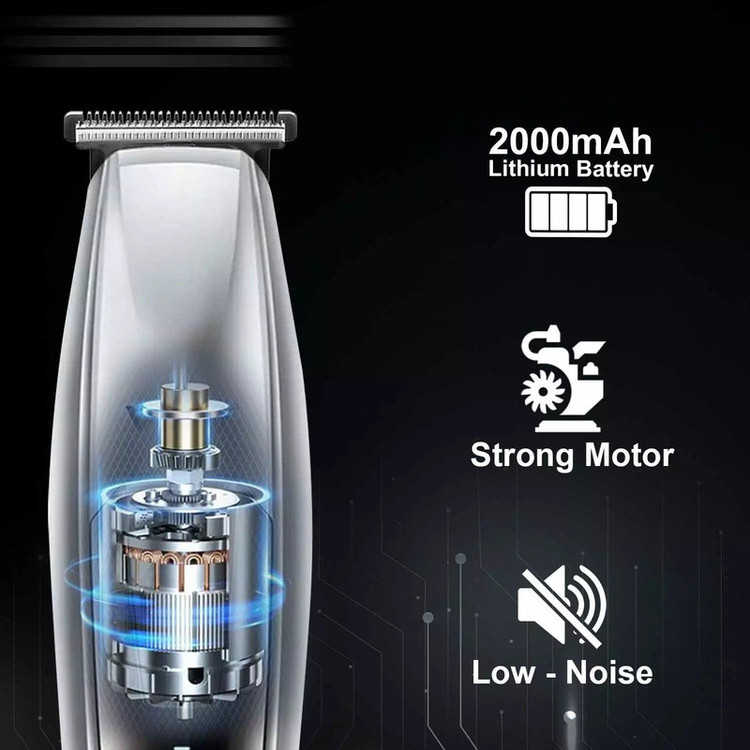 ماشین اصلاح موی سر و صورت وی جی ار مدل V-970 با تیغه استیل ضد زنگ، باتری قابل شارژ با 240 دقیقه استفاده، 5 سرعت قابل تنظیم، طراحی ارگونومیک و 3 شانه تنظیم طول 2، 3 و 4 میلیمتر