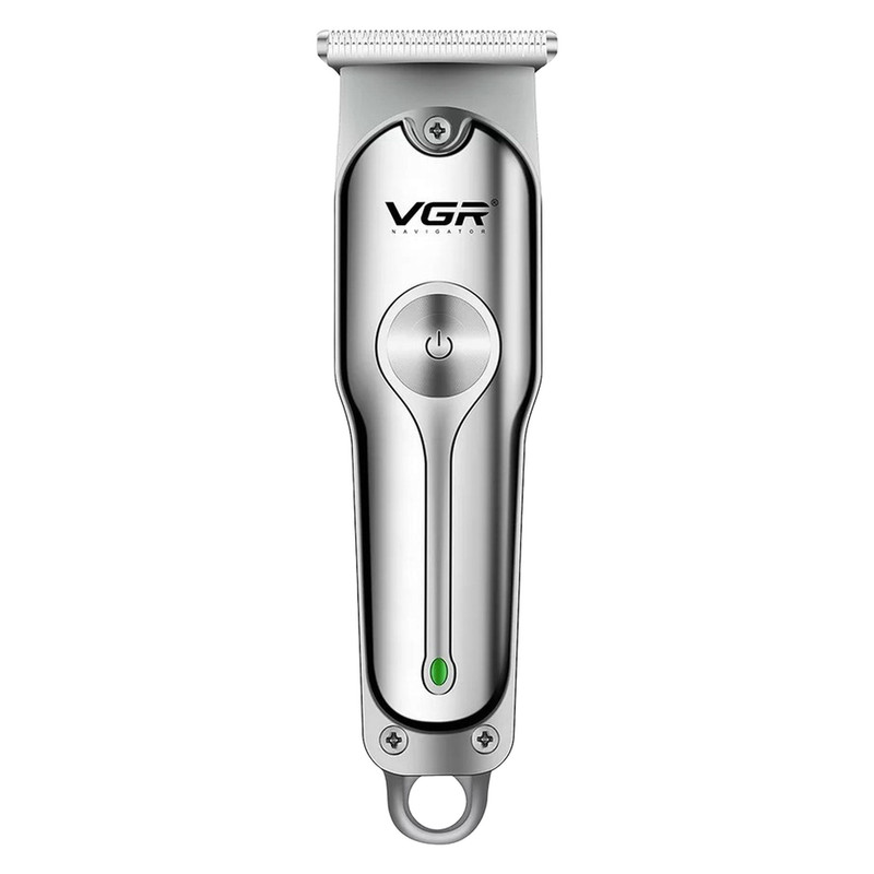 ماشین اصلاح موی سر و صورت وی جی ار مدل V-071 با تیغه دوار روکش الماس، موتور 8500 دور در دقیقه، باتری 600 میلیآمپر ساعت، شارژ USB، استفاده خشک و مرطوب و شانه قابل تنظیم دستی