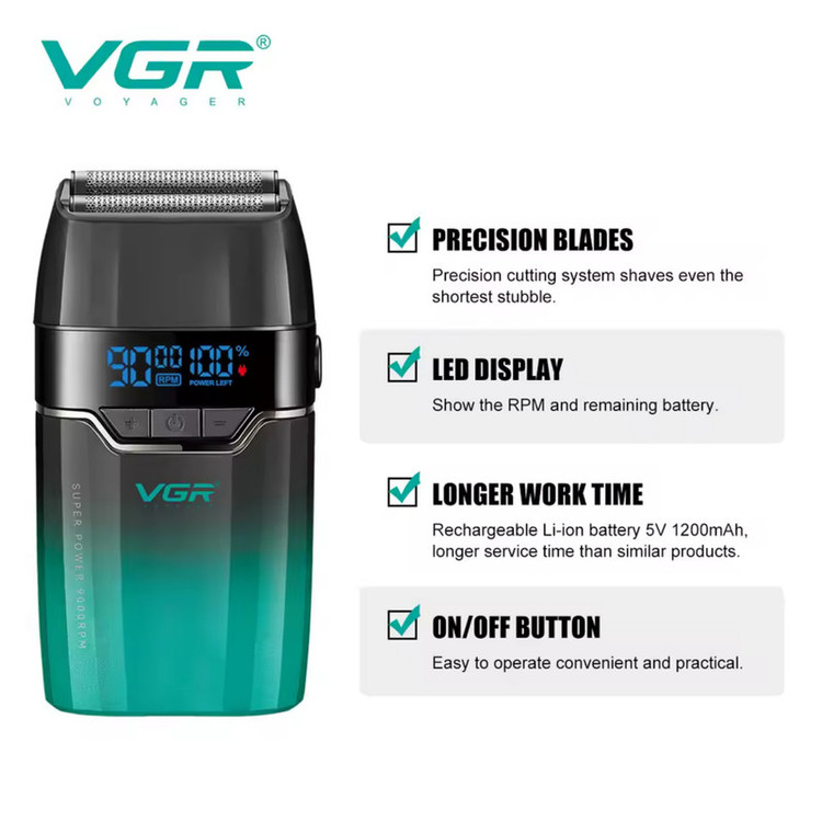 ماشین اصلاح موی سر و صورت شارژی وی جی ار مدل V-308