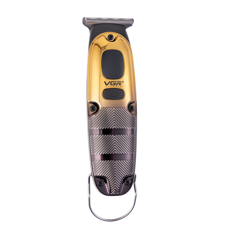 ماشین اصلاح موی صورت وی جی ار مدل V-981 با تیغه استیل ضد زنگ، عملکرد توربو، طراحی ارگونومیک، شارژ سریع 90 دقیقه و استفاده 150 دقیقه، دارای نمایشگر LED و 3 شانه اصلاح 1، 2 و 3 میلیمتری