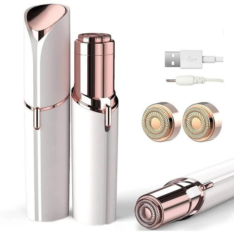 ماشین اصلاح موی صورت شارژی مدل flawlesss با تیغههای روکش طلا، اصلاح چرخشی بدون درد، مناسب انواع پوست، قابلیت استفاده خشک و مرطوب، شارژ سریع و چراغ LED برای اصلاح دقیق