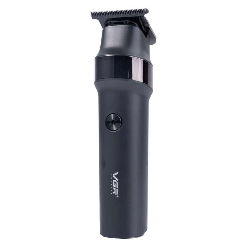 ماشین اصلاح موی سر و صورت وی جی آر مدل V-987 با تیغه سرامیکی و استیل ضد زنگ، موتور دی سی 7000 دور در دقیقه، عملکرد توربو، باتری 2000 میلیآمپرساعتی با 400 دقیقه استفاده و صفحه نمایش الایدی میزان شارژ