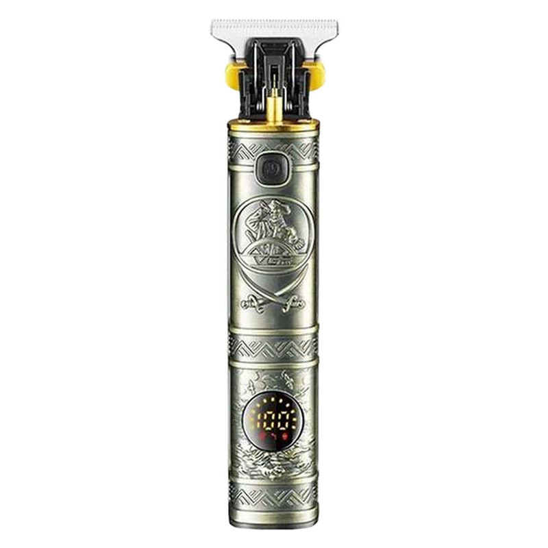 ماشین اصلاح موی صورت وی جی ار مدل V-097 با تیغه استیل ضد زنگ، موتور 6500 دور در دقیقه، قابلیت تنظیم سرعت، عملکرد توربو، نمایش وضعیت باتری و سه عدد شانه در سایزهای 1، 2 و 3 میلیمتر