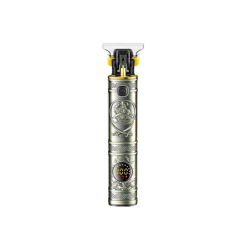 ماشین اصلاح موی صورت وی جی ار مدل V-097 با تیغه استیل ضد زنگ، موتور 6500 دور در دقیقه، قابلیت تنظیم سرعت، عملکرد توربو، نمایش وضعیت باتری و سه عدد شانه در سایزهای 1، 2 و 3 میلیمتر