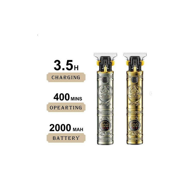 ماشین اصلاح موی صورت وی جی ار مدل V-097 با تیغه استیل ضد زنگ، موتور 6500 دور در دقیقه، قابلیت تنظیم سرعت، عملکرد توربو، نمایش وضعیت باتری و سه عدد شانه در سایزهای 1، 2 و 3 میلیمتر