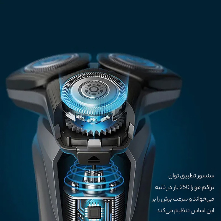 ماشین اصلاح موی صورت فیلیپس مدل SHAVER 5000 Series با تیغههای کربن استیل، سنسور هوشمند، سرهای انعطافپذیر 360 درجه، ضد آب، قابلیت اصلاح با شماره صفر، شارژ سریع و منبع انرژی کابل USB