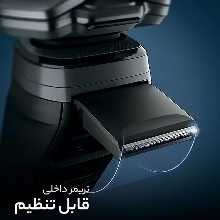 ماشین اصلاح موی صورت فیلیپس مدل SHAVER 5000 Series با تیغههای کربن استیل، سنسور هوشمند، سرهای انعطافپذیر 360 درجه، ضد آب، قابلیت اصلاح با شماره صفر، شارژ سریع و منبع انرژی کابل USB