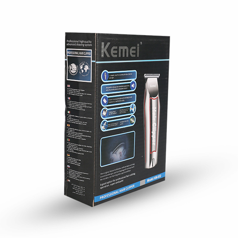ماشین اصلاح موی صورت کیمی مدل KM-032 با تیغه استیل ضد زنگ و ضد حساسیت، طراحی ارگونومیک و وزن کم، باتری لیتیوم یونی قابل شارژ با 60 دقیقه استفاده، شانه قابل تنظیم دستی 1 تا 3 میلیمتر و قابلیت شارژ سریع