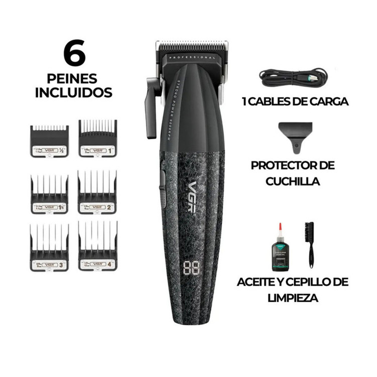 ماشین اصلاح موی سر و صورت شارژی وی جی ار مدل V-640 S4 4in1 به همراه سشوار مجموعه 4 عددی
