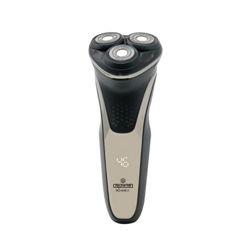 ماشین اصلاح موی صورت پرومارون مدل RL-710 با سه تیغه استیل ضد زنگ، اصلاح چرخشی، استفاده به صورت خشک و مرطوب، طراحی ارگونومیک، باتری 2000 میلیآمپر ساعت، شارژ سریع و شانه قابل تنظیم دستی