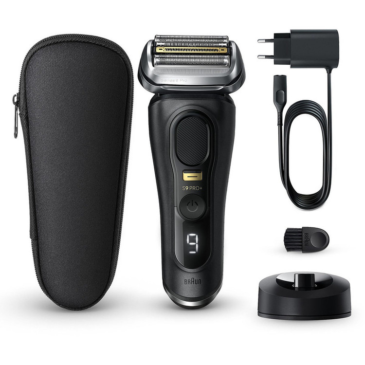 ماشین اصلاح موی صورت شارژی براون مدل 9 pro+ با تیغه استیل پیشرفته، ضد آب، قابلیت اصلاح خشک و مرطوب، باتری لیتیوم یونی با 60 دقیقه کارکرد، تیغه ProLift، فناوری AutoSense و اصلاح صفر میلیمتری