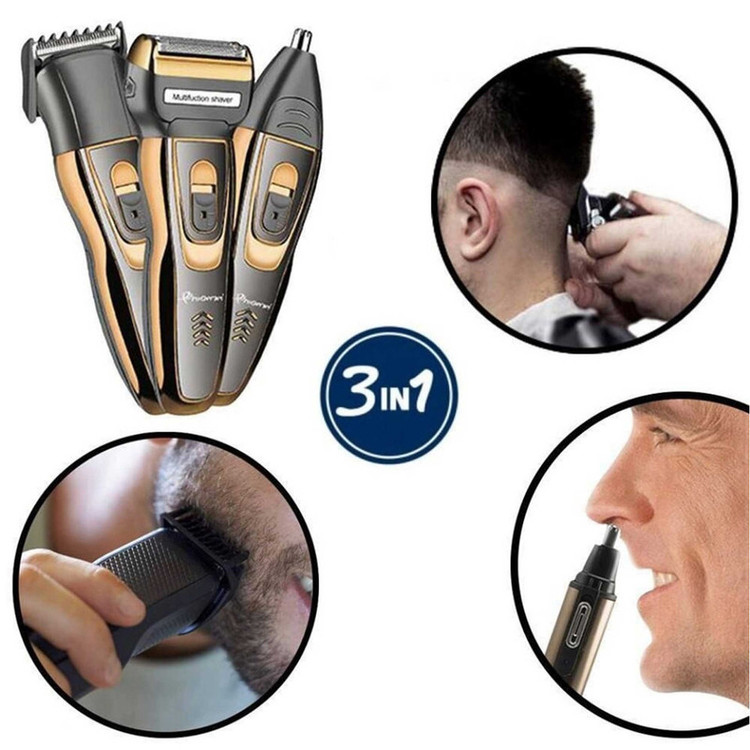 ماشین اصلاح صورت جیمی مدل GM-595 با تیغه استیل ضدزنگ، صفرزن فویلی، استفاده خشک و مرطوب، سری مو زن بینی و خط زن، شارژ سریع 480 دقیقه و 60 دقیقه استفاده بدون سیم