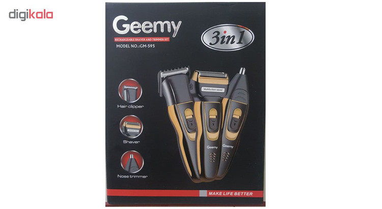 ماشین اصلاح صورت جیمی مدل GM-595 با تیغه استیل ضدزنگ، صفرزن فویلی، استفاده خشک و مرطوب، سری مو زن بینی و خط زن، شارژ سریع 480 دقیقه و 60 دقیقه استفاده بدون سیم