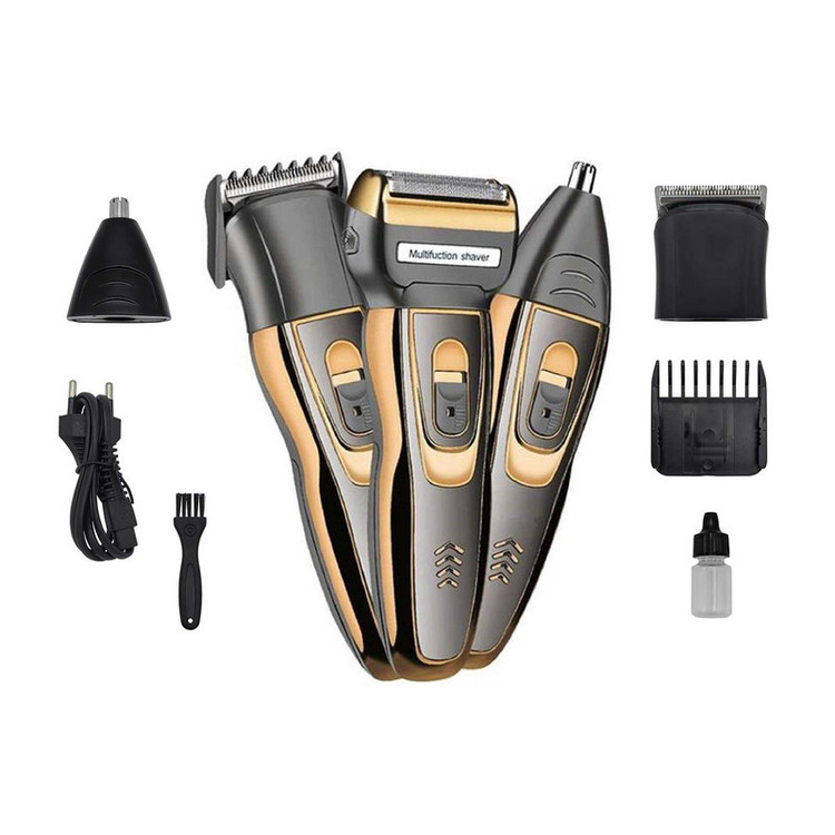 ماشین اصلاح صورت جیمی مدل GM-595 با تیغه استیل ضدزنگ، صفرزن فویلی، استفاده خشک و مرطوب، سری مو زن بینی و خط زن، شارژ سریع 480 دقیقه و 60 دقیقه استفاده بدون سیم