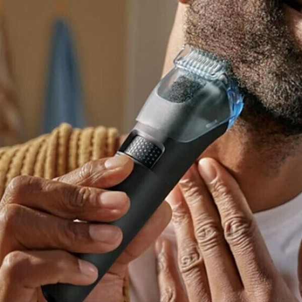 ماشین اصلاح موی صورت شارژی فیلیپس مدل BT5780/15 با تیغه استیل ضد زنگ، طراحی ارگونومیک، استفاده خشک و مرطوب، شانه متحرک، باتری لیتیوم یون، شارژ سریع و منبع انرژی برق و باتری