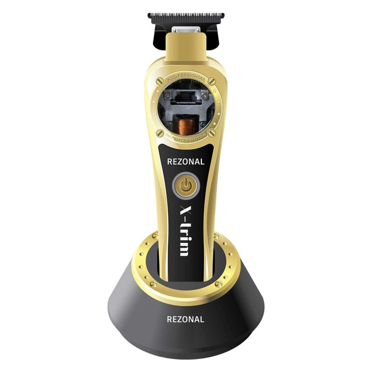ماشین اصلاح موی صورت رزونال مدل X-Trim پلاس با تیغه کربن استیل 440C ژاپنی، صفرزن و خط زن، موتور هوشمند با تنظیم سرعت اتوماتیک، منبع انرژی برق و باتری، شارژ 70 دقیقه و استفاده 120 دقیقه