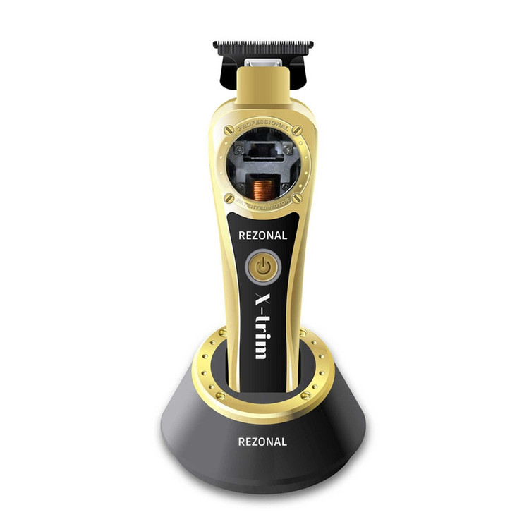 ماشین اصلاح موی صورت رزونال مدل X-Trim پلاس با تیغه کربن استیل 440C ژاپنی، صفرزن و خط زن، موتور هوشمند با تنظیم سرعت اتوماتیک، منبع انرژی برق و باتری، شارژ 70 دقیقه و استفاده 120 دقیقه