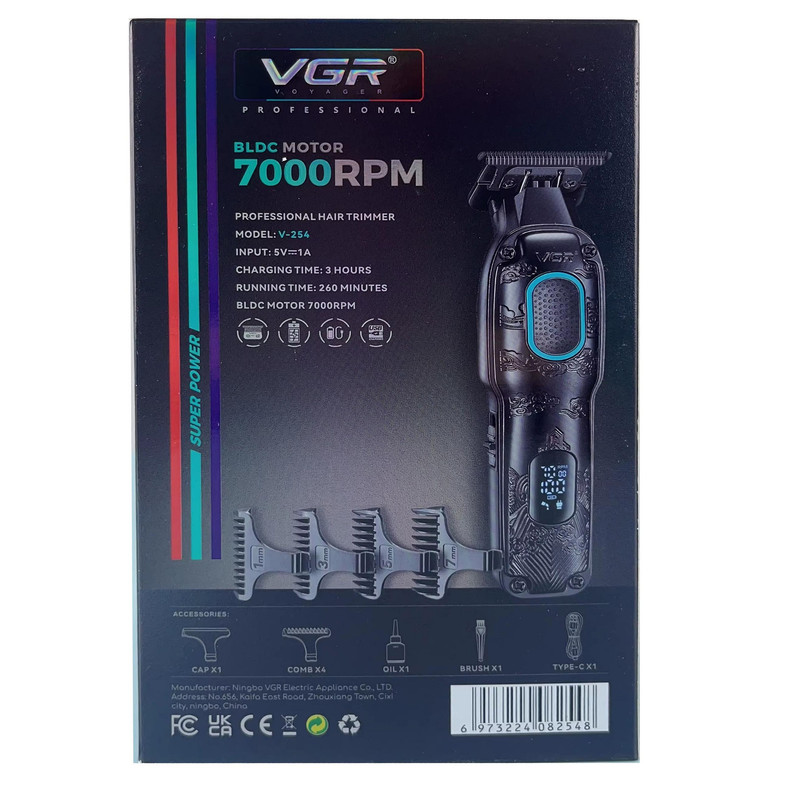 ماشین اصلاح موی سر و صورت شارژی وی جی ار مدل v-254