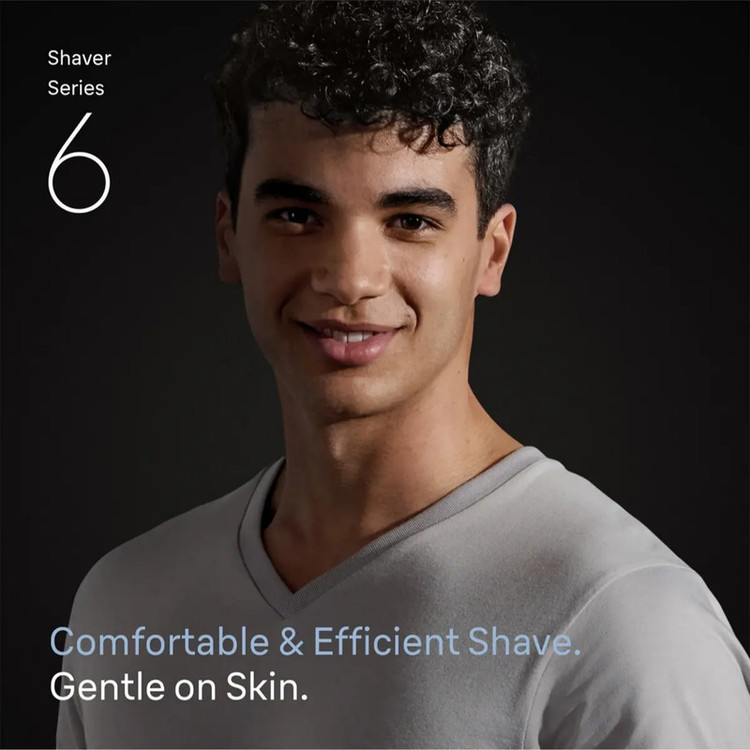 ماشین اصلاح موی صورت شارژی براون مدل series 6 62-S1000s با سر چرخان SensoFlex، فویل فوق نازک 0.058 میلیمتری، فناوری AutoSense، ضد آب، باتری لیتیوم-یونی با شارژ سریع، نمایشگر LED و قابلیت اصلاح خشک و مرطوب