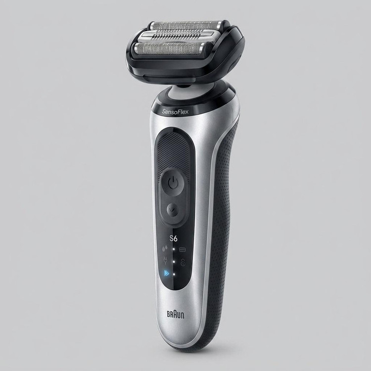 ماشین اصلاح موی صورت شارژی براون مدل series 6 62-S1000s با سر چرخان SensoFlex، فویل فوق نازک 0.058 میلیمتری، فناوری AutoSense، ضد آب، باتری لیتیوم-یونی با شارژ سریع، نمایشگر LED و قابلیت اصلاح خشک و مرطوب