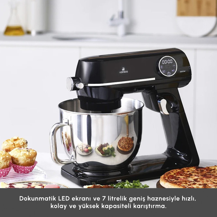 همزن کاسهدار 7 لیتری کاراجا مدل Multichef Artisan Digital Ekran Döküm 1800W