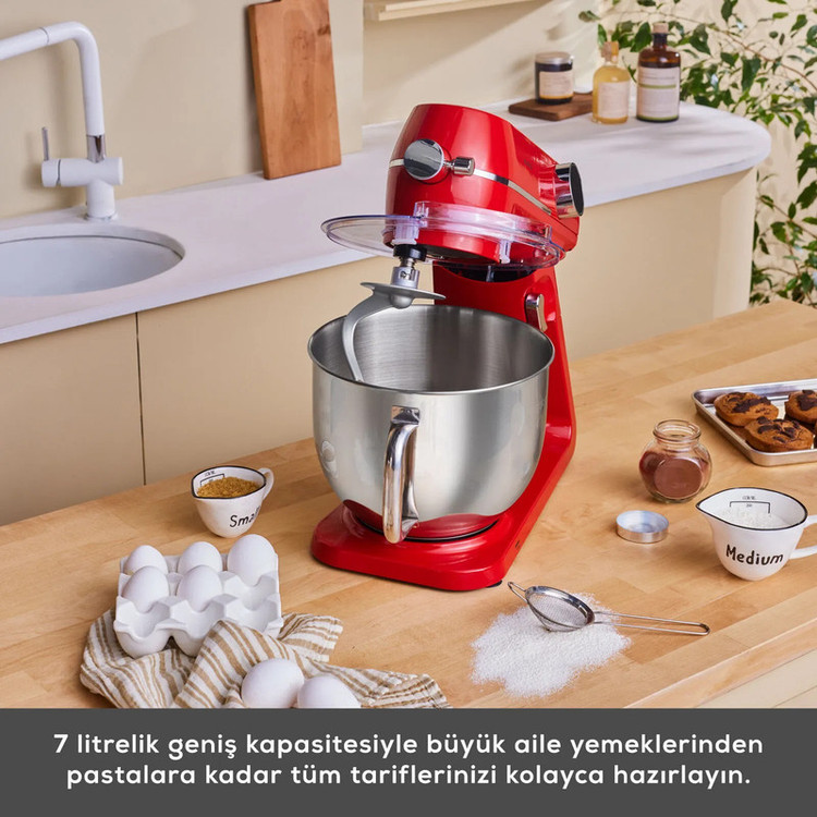 همزن کاسهدار 7 لیتری کاراجا مدل Multichef Artisan Digital Ekran Döküm 1800W