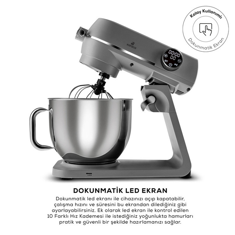 همزن کاسهدار 7 لیتری کاراجا مدل Multichef Artisan Digital Ekran Döküm 1800W