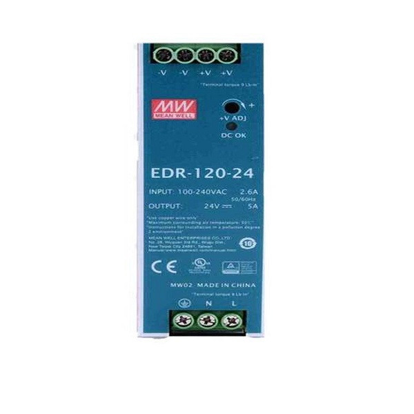 منبع تغذیه 24 ولت 5 آمپر مینول مدل EDR-120-24