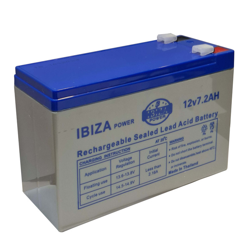 باتری سیلد اسید 12 ولت 7.2 آمپر ساعت ایبیزا مدل KSRE-TI-12V-7.2AH