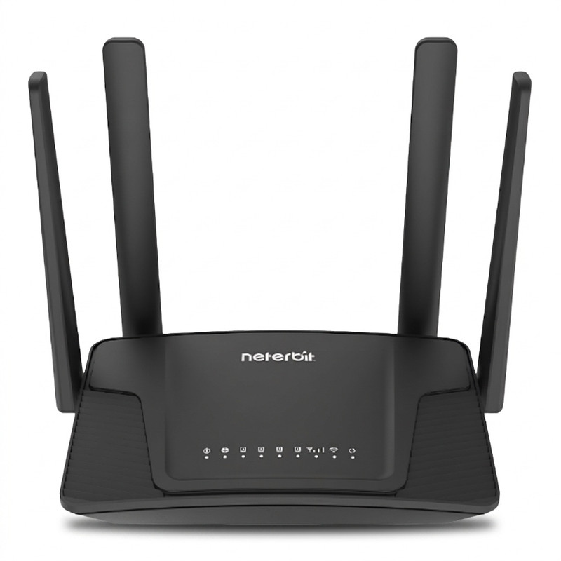 مودم روتر 4G خانگی نتربیت مدل NWR-M920v2 با پشتیبانی سیمکارت LTE/3G، استاندارد IEEE 802.11b/g/n، چهار آنتن 5 دسیبل، فایروال SPI و NAT، اتصال همزمان بیش از 10 کاربر