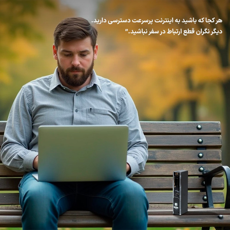 مودم 4G LTE قابل حمل اسفیورد مدل M770 با باتری 8000mAh، پشتیبانی از 10 دستگاه همزمان، سرعت دانلود تا 50Mbps، فایروال داخلی و اتصال وایفای 802.11b/g/n
