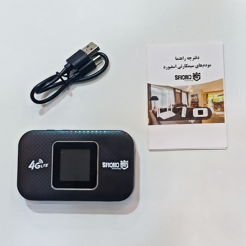 مودم 4G LTE قابل حمل اسفیورد مدل M750 با باتری 3000 میلیآمپرساعت، پشتیبانی از 10 کاربر همزمان، نمایشگر رنگی دیجیتال، اتصال بیسیم WIFI 802.11b/g/n و سرعت دانلود تا 150 مگابیت بر ثانیه