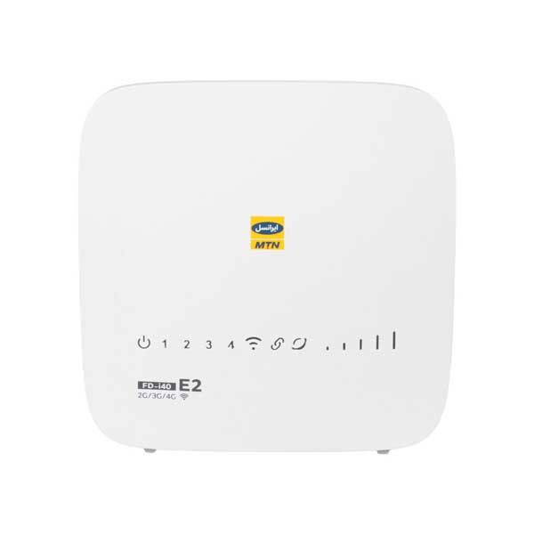 مودم 4G ایرانسل مدل FD-i40 E2 با سرعت انتقال داده تا 150 مگابیت بر ثانیه، پشتیبانی از 32 کاربر همزمان، 4 پورت LAN، کلید WPS برای اتصال سریع و امن و قابلیت اتصال بیسیم و باسیم به اینترنت