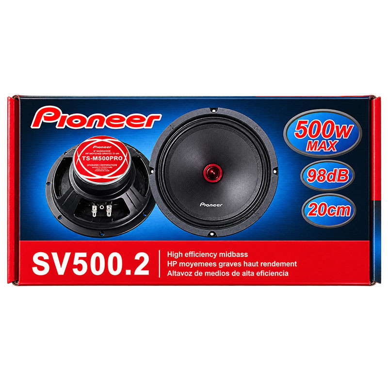 بلندگوی میدرنج عقب و جلو خودرو پایونیر مدل SV500.2 سایز 8 اینچ بسته 2 عددی