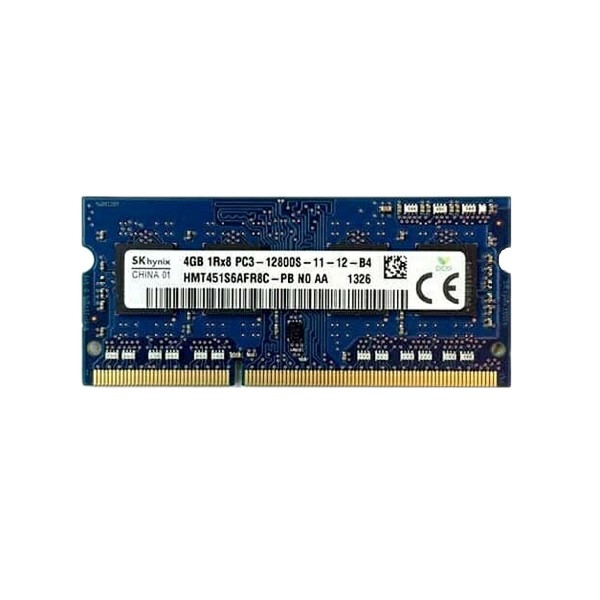 رم لپتاپ 4 گیگابایت اس کی هاینیکس مدل PC3-12800S، حافظه از نوع DDR3، با فرکانس 1600 مگاهرتز، ماژول SO-DIMM، تایمینگ CL11 و ولتاژ 1.5 ولت