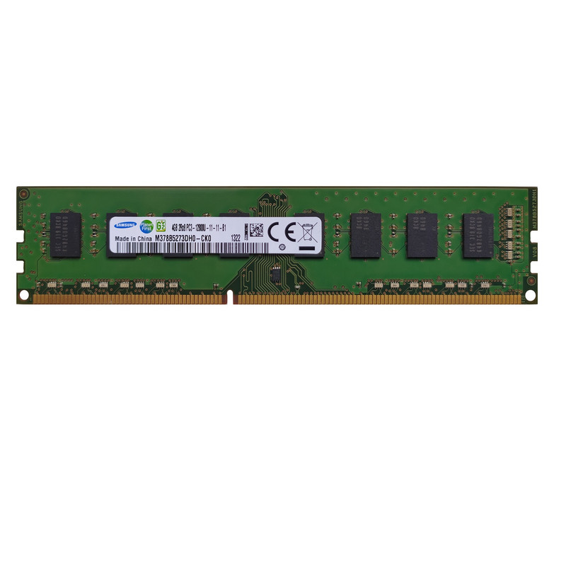 رم کامپیوتر و لپتاپ DDR3 با ظرفیت 4 گیگابایت سامسونگ مدل M378B5273DH0-CK0، تککاناله از نوع DIMM با فرکانس 1600 مگاهرتز، تایمینگ CL11، ولتاژ 1.5 ولت و 240 پین