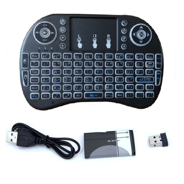 کیبورد بی سیم مدل Persian Letter i8، سوییچ ممبران، Portable، نورپردازی LED RGB