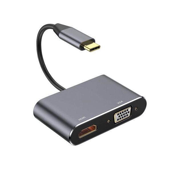 مبدل USB-C به HDMI و VGA فرانت مدل FN-UC2VH202