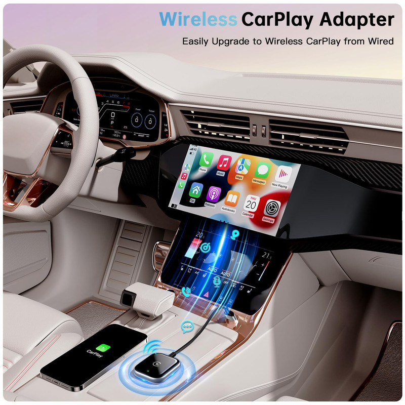 کارپلی و اندروید اتو مدلwireless Carplay/Android Auto به همراه مبدل USB به Type-C