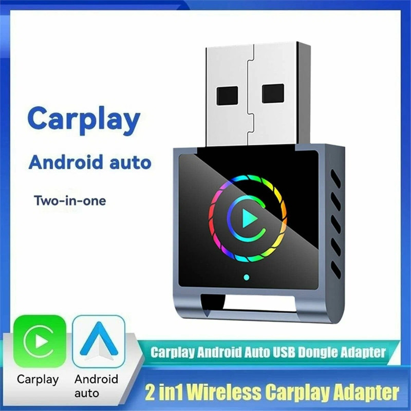 کارپلی و اندروید اتو مدل Wireless CarPlay/Android Auto Q1BD به همراه مبدل USB به USB-C