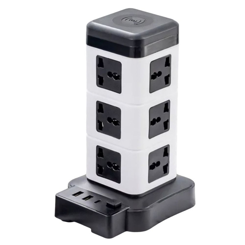 چندراهی برق ایستاده هوشمند ۲۵۰۰ وات مدل Intelligent Vertical Socketبرج با شارژر USB و وایرلس