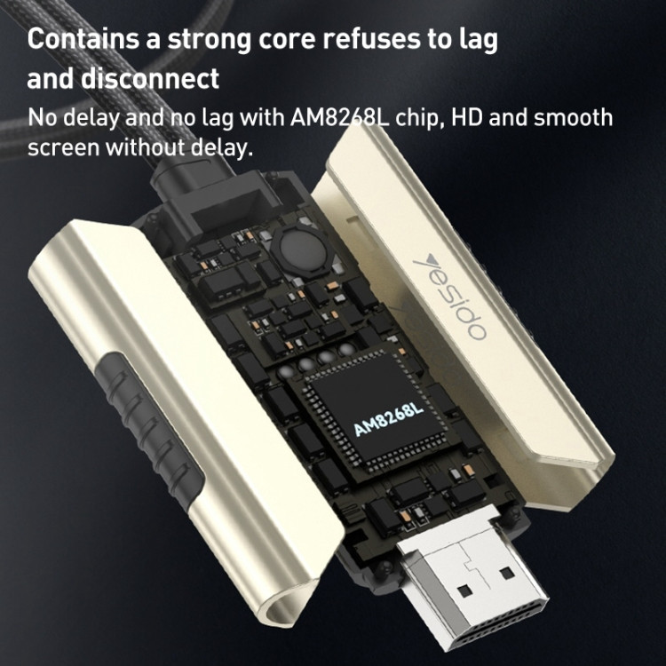 کابل تبدیل HDMI به لایتنینگ / microUSB/ USB-C یسیدو مدل HM14 طول 2 متر