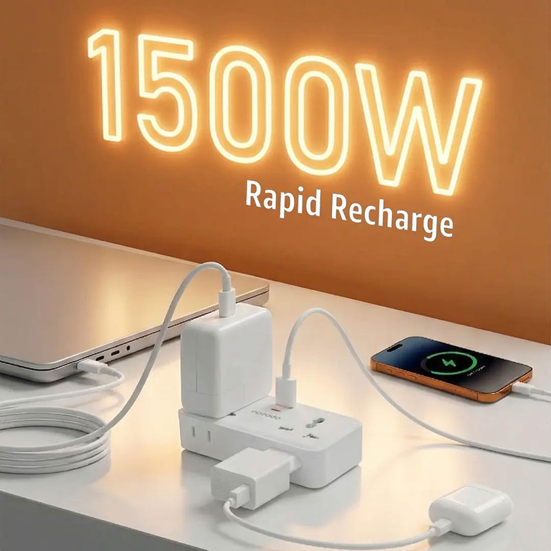 تبدیل دیواری پرودو مدل Plex 1500W Universal Adapter FWCH107