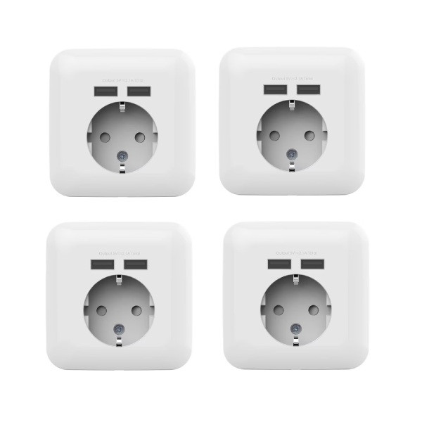 پریز برق مدل شارژر دار USB تارا مجموعه 4 عددی